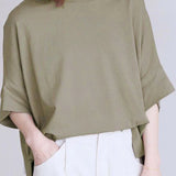 Comfortable batwing sleeve T-shirt - liwisi