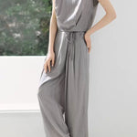 Casual flutter sleeve top with matching wide-leg pants set - liwisi