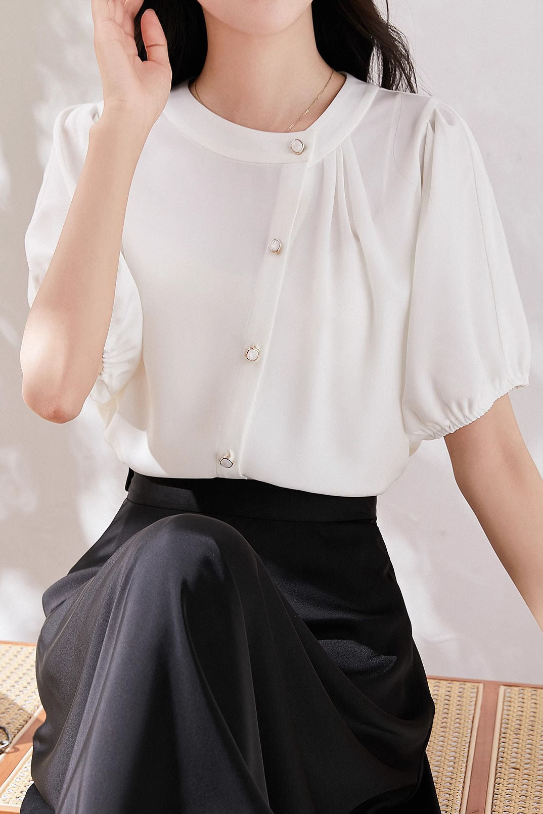 Minimalist asymmetric design shirt - liwisi