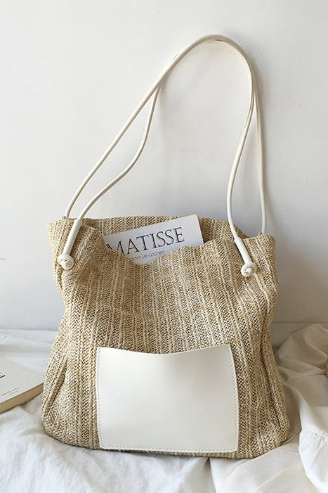 Vacation Style Straw Shoulder Bag - liwisi