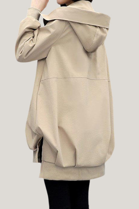 Casual Versatile Hooded Trench Coat - liwisi