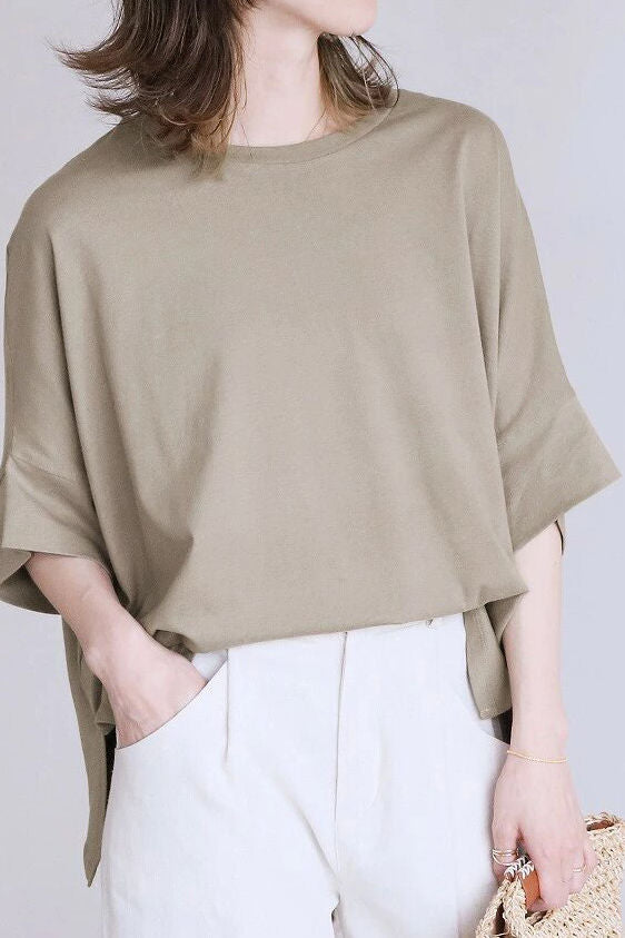 Comfortable batwing sleeve T-shirt - liwisi