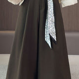Office Versatile High-Waist Wool Blend Cropped Wide-Leg Pants