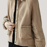 Casual Versatile Paneled Hooded Lapel Jacket