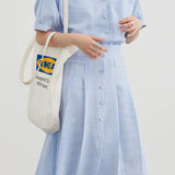 Striped shirt with pleated dress - liwisi