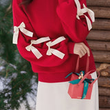 Casual Crew Neck Bow-Knot Pullover Hoodie