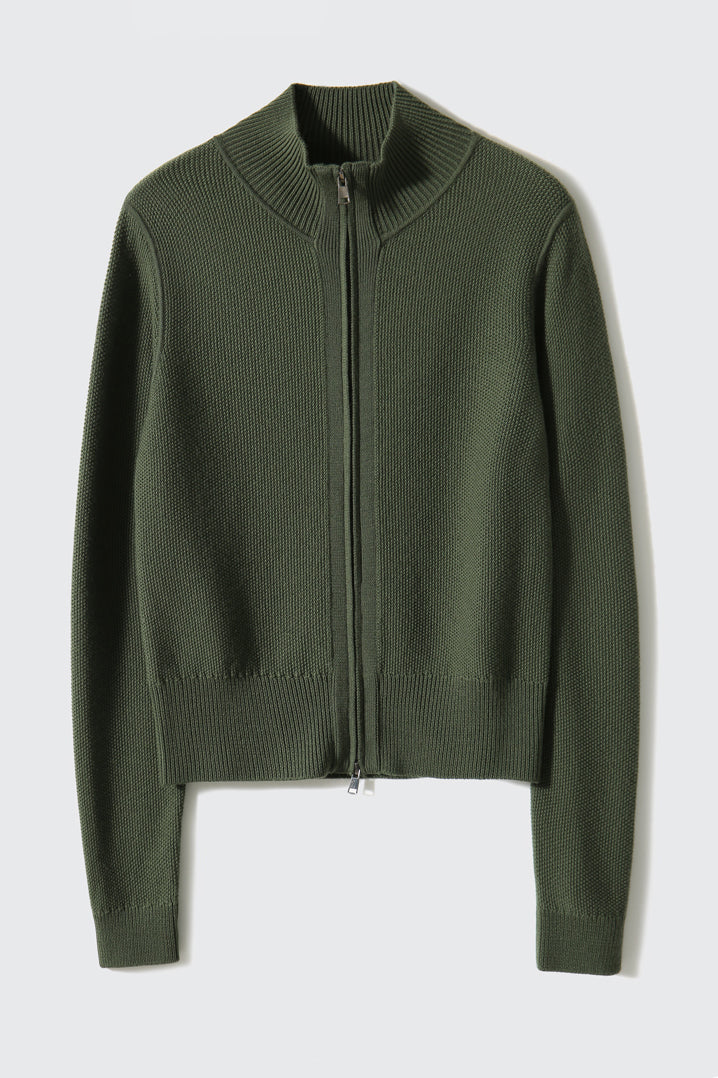 Tall Collar Classic Knit Blouson - 3 Colors Available - liwisi