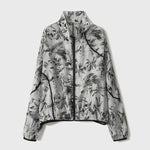 Stand Collar Ink Print Piped Hem Blouson - liwisi
