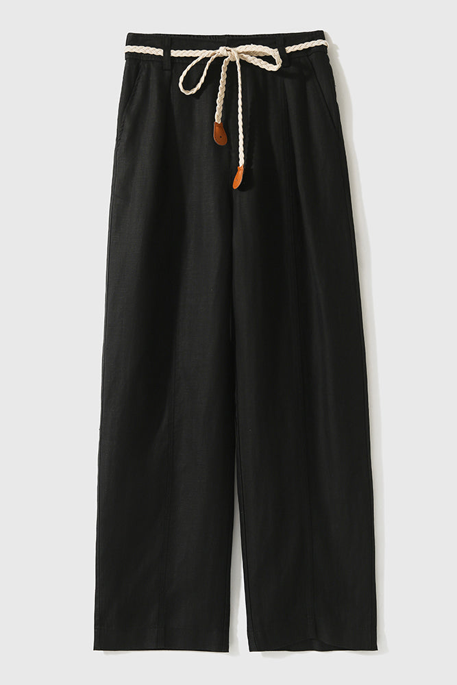 Woven Belt Casual Maxi Pants - 3 Colors Available - liwisi