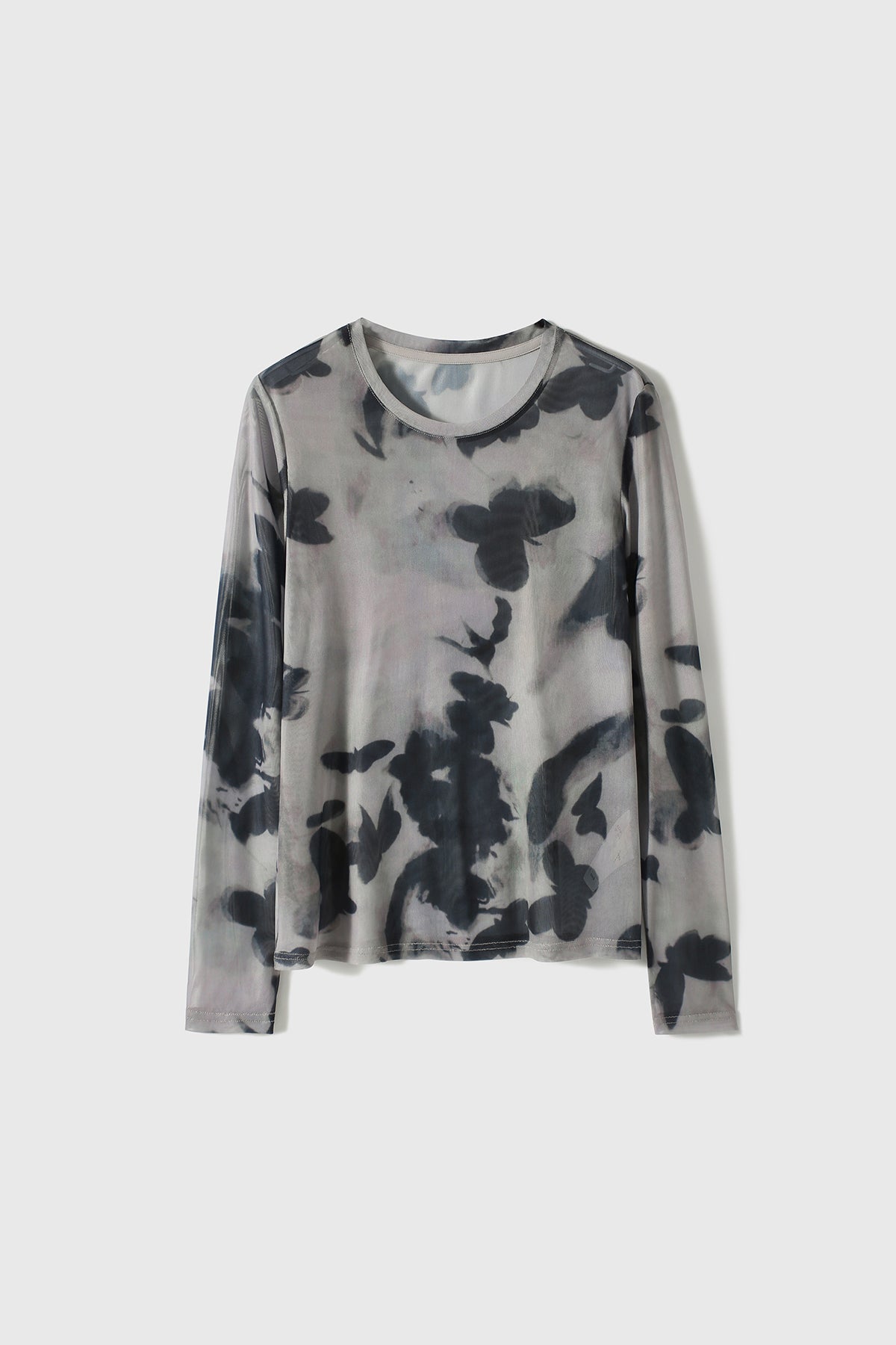 ラウンドネック水墨アートプリントTシャツ 2色入 - liwisi