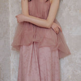 Halter Neck Tulle Contrast Ombre Long Dress with Lining - 3 Colors Available - liwisi