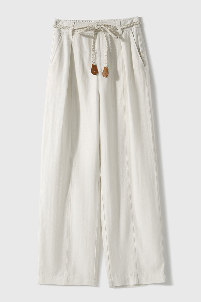 Woven Belt Casual Maxi Pants - 3 Colors Available - liwisi