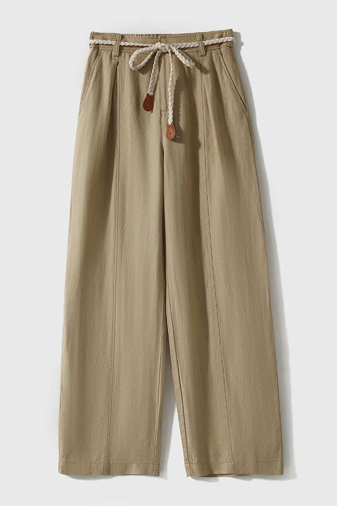 Woven Belt Casual Maxi Pants - 3 Colors Available - liwisi