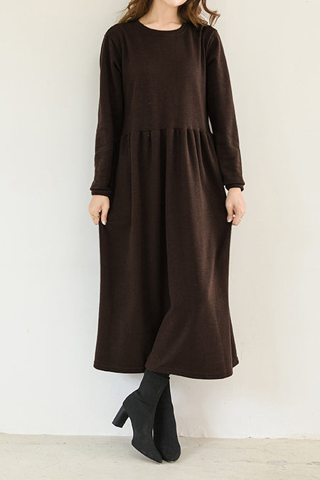 Round Neck Simple Long Maxi Flare Dress - 5 Colors Available - liwisi
