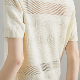 Jacquard Hollow-Out Knit Sweater - liwisi