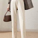 Casual Wool Straight Leg Pants - liwisi