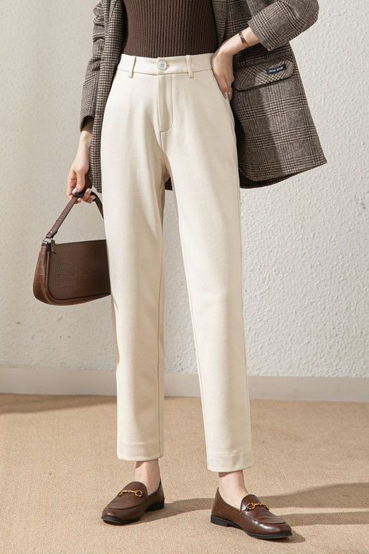 Casual Wool Straight Leg Pants - liwisi