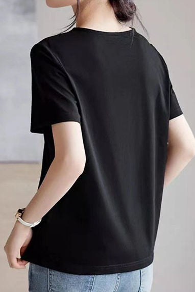 Elegant versatile woven strap T-shirt - liwisi