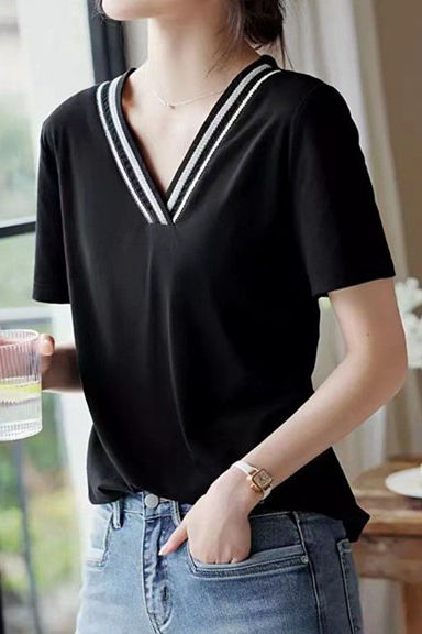 Elegant versatile woven strap T-shirt - liwisi
