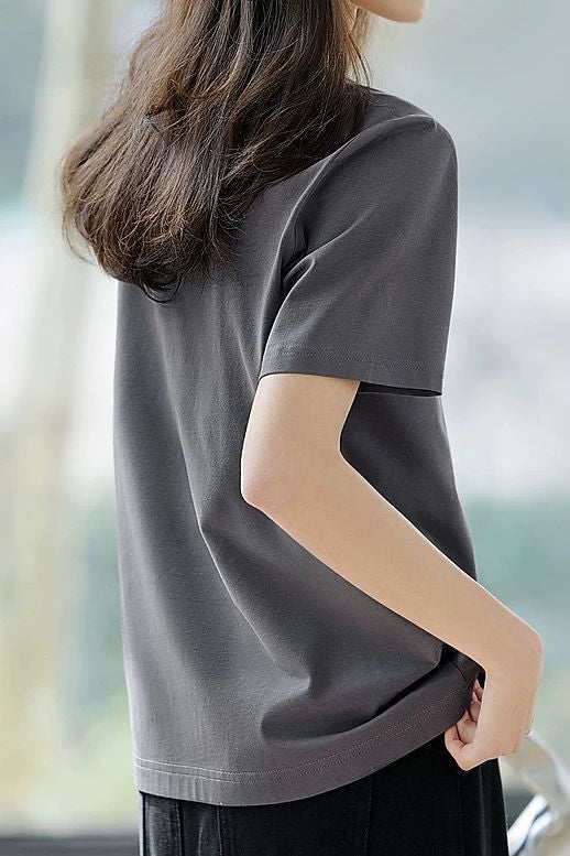 Intellectual elegant faux two-piece T-shirt - liwisi