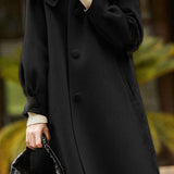 Peter Pan Collar Double-Layer Wool Coat - liwisi