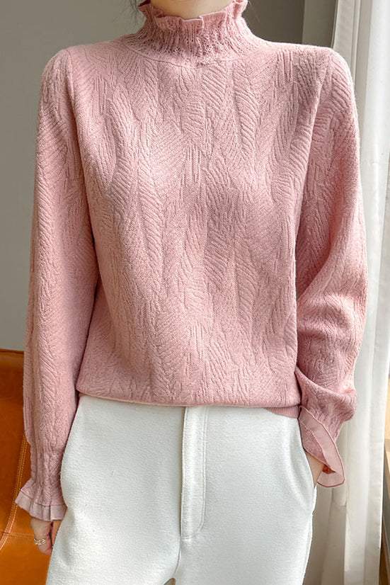 French lace-trimmed knitted undershirt - liwisi
