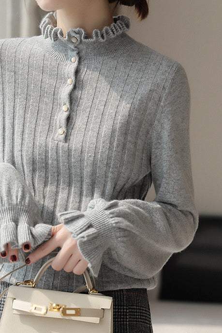 Jellyfish-collar French knitted sweater - liwisi