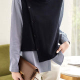 Knitted spliced fake two-piece striped shirt - liwisi