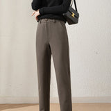 Casual Wool Straight Leg Pants - liwisi
