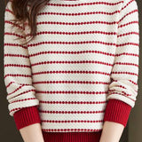 Half Turtleneck Striped Knitted Top - liwisi