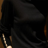 Solid - color casual knitted sweater - liwisi