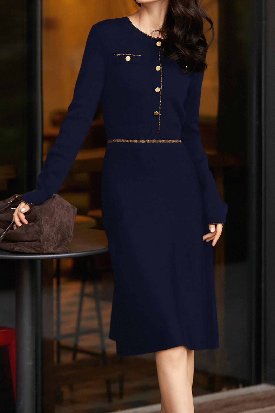 Elegant style knitted dress - liwisi