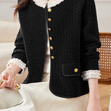 Elegant Ruffled Collar Pearl Decor Jacket - 3 Colors Available - liwisi