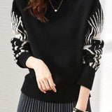 Casual Commuter Loose Round Neck Knit Top - liwisi
