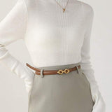 Elegant Ruffle Trim Knit Sweater - liwisi