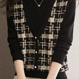 Half turtleneck fake two-piece top - liwisi