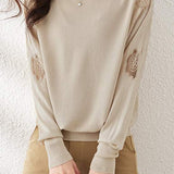 Half High Neck Ice Silk Knit Top - liwisi