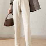Casual Wool Straight Leg Pants - liwisi
