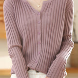 Round-neck knitted cardigan - liwisi
