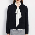 ラウンドネックシワ加工キルトジャケット 裏地付 2色入 - liwisi