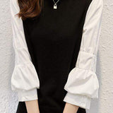 Minimalist Knit Patchwork Shirt - liwisi