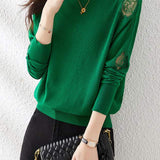 Half High Neck Ice Silk Knit Top - liwisi