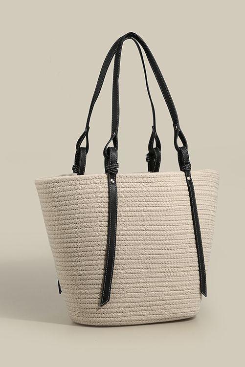 Large-capacity knitted wool tote bag - liwisi