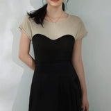 Bi-Color Contrast Casual Knit Top - 3 Colors Available - liwisi