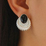 Vintage Black Onyx Earrings - liwisi
