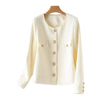 ラウンドネックフラップ装飾ジャケット 裏地付 2色入 - liwisi