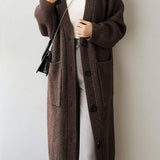 Casual Heavyweight Long Knit Jacket - liwisi