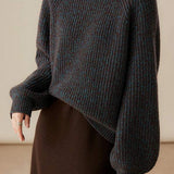 Fashionable Metallic Thread Crew Neck Sweater - liwisi