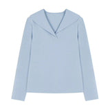 Sailor Collar Button Decor Casual T-Shirt - liwisi