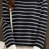 Half Turtleneck Striped Knitted Top - liwisi